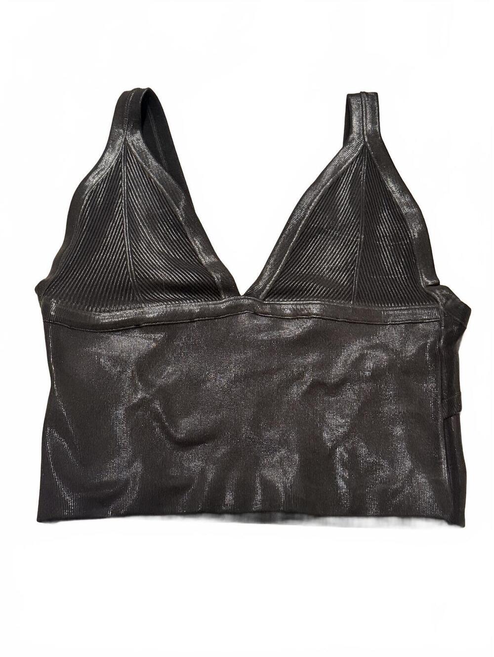 BNWOT Urban Outfitters Out from Under Metallic Black Sports Bra crop top Size L
